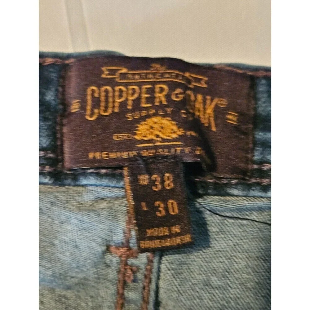 Copper & Oak Mens Jeans 38x30  Navy Blue Relaxed‎ Fit Straight